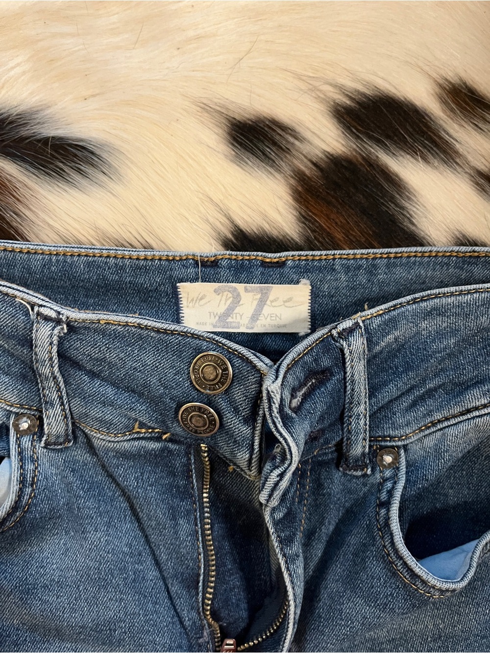 We The Free Women's Medium Blue Bootcut Jeans with Button-Fly